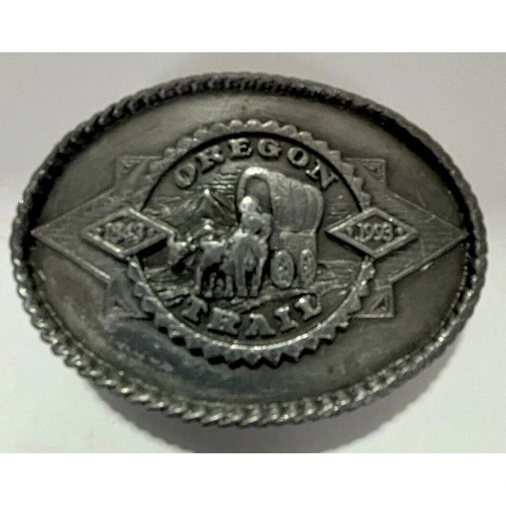 SISKIYOU - OREGON TRAIL 1843-1992 PEWTER‎ BELT BUCKLE - Limited Edition F2